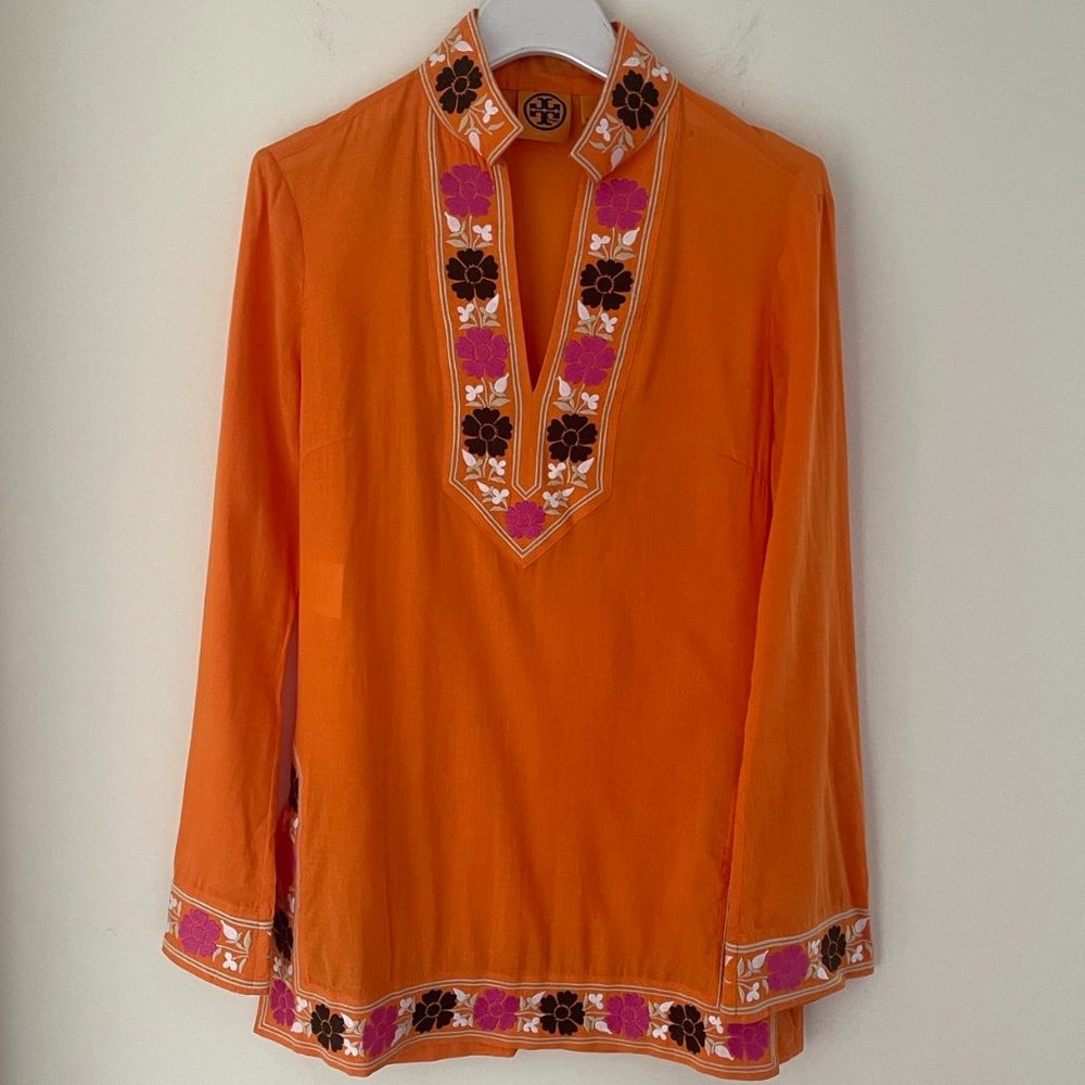 TORY BURCH Patterned V-Neck Tunic